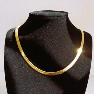 18K Gold Mens Chain Necklace 20" 5mm Thick Big Style Jewelry 20 inch Flat Snake